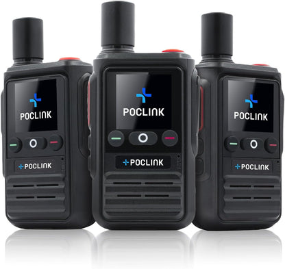 Lifetime Free Global Walkie Talkies Long Range, POC-1 Lite, 4G LTE Unlimited Range POC Two-Way Radios with Bluetooth & APP, 3000Mah Rechargeable Walkie Talkies, Support User Self-Group Creation