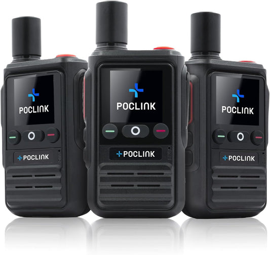 Lifetime Free Global Walkie Talkies Long Range, POC-1 Lite, 4G LTE Unlimited Range POC Two-Way Radios with Bluetooth & APP, 3000Mah Rechargeable Walkie Talkies, Support User Self-Group Creation