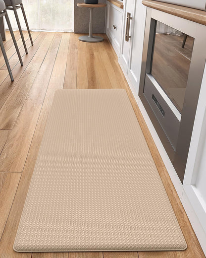 Kitchen Mat for Floor 17X59 anti Fatigue Easy Clean, Beige | Water&Oil Proof, Ideal for Light Cooking/Low Traffic Homes, anti Slip, for Comfort Standing, Bright Kitchen Decor
