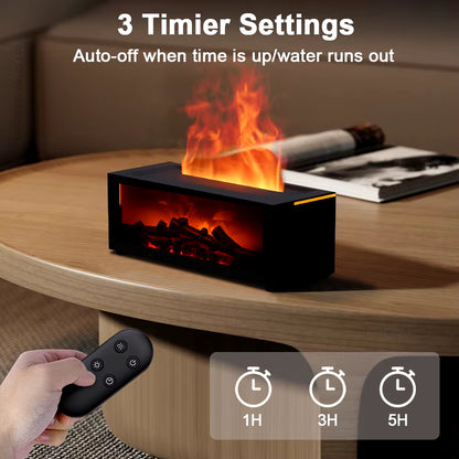 Flame Aroma Humidifier & Essential Oil Diffuser with LED Light and Remote Control - Elevate Your Home's Atmosphere!