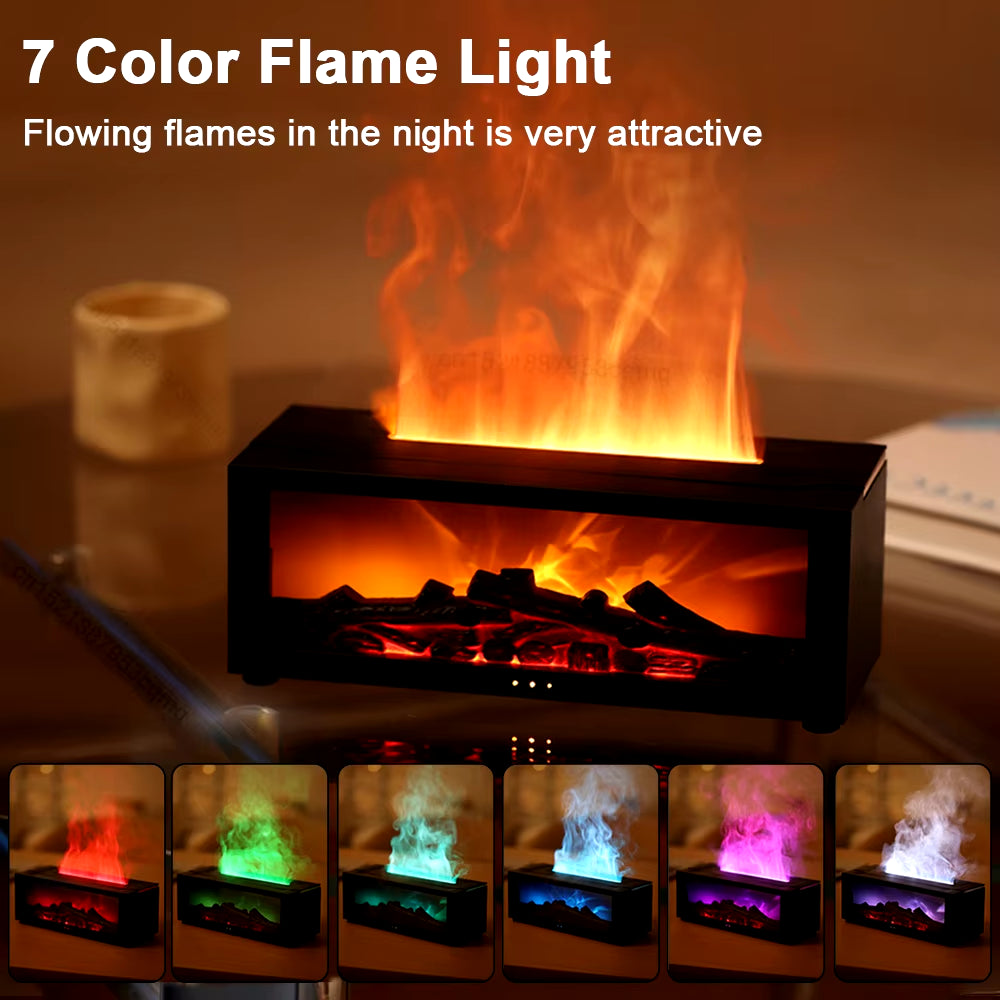 Flame Aroma Humidifier & Essential Oil Diffuser with LED Light and Remote Control - Elevate Your Home's Atmosphere!