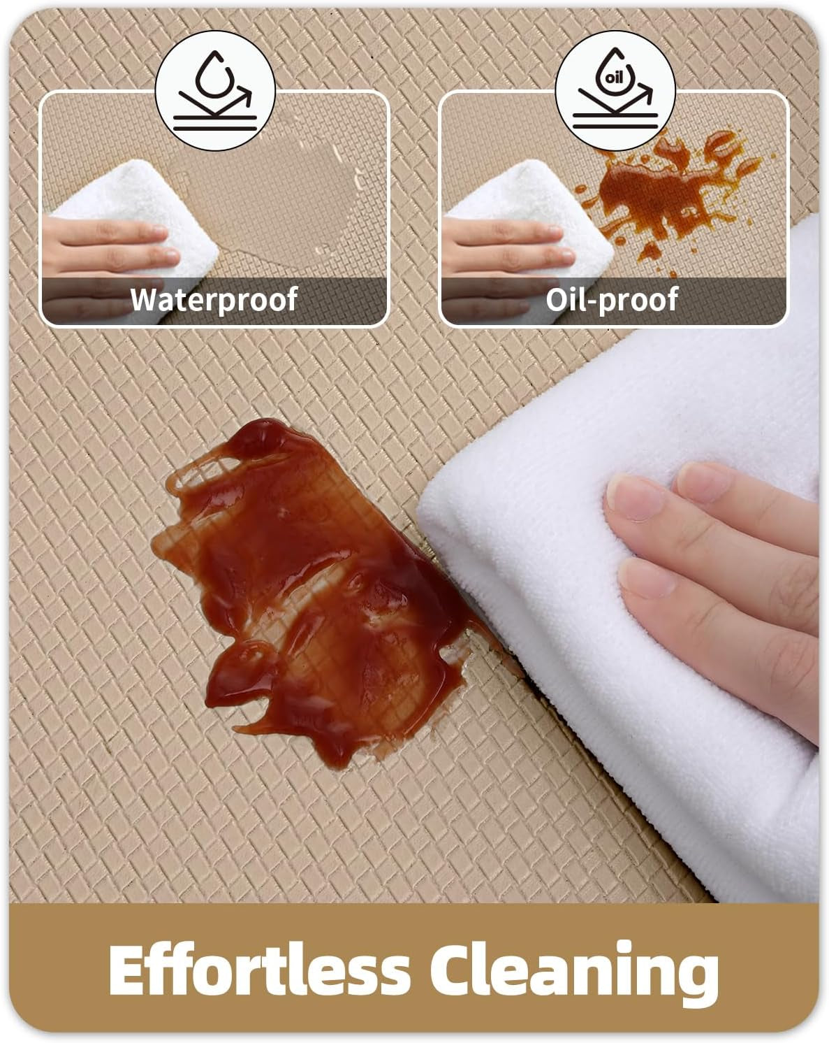 Kitchen Mat for Floor 17X59 anti Fatigue Easy Clean, Beige | Water&Oil Proof, Ideal for Light Cooking/Low Traffic Homes, anti Slip, for Comfort Standing, Bright Kitchen Decor