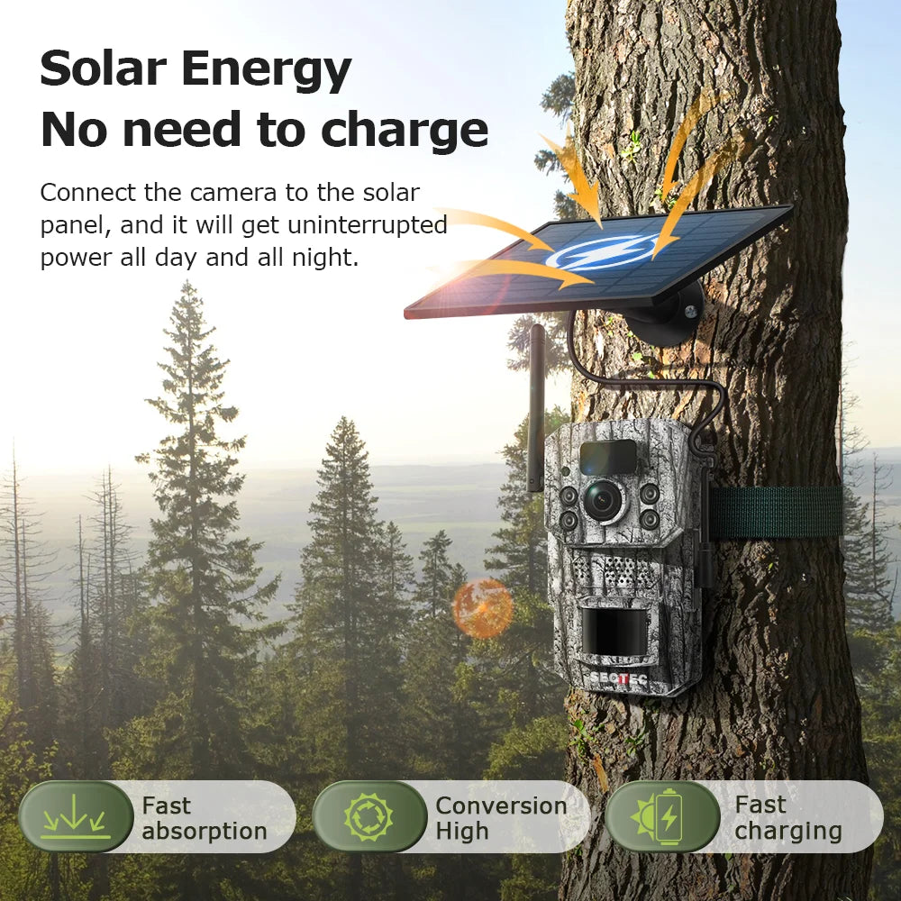 SECTEC 4G GPS Trail Hunting Camera GSM 4G Cellular Outdoor Trail Camera Invisible Lights Camouflage Hunting Camera Night Vision