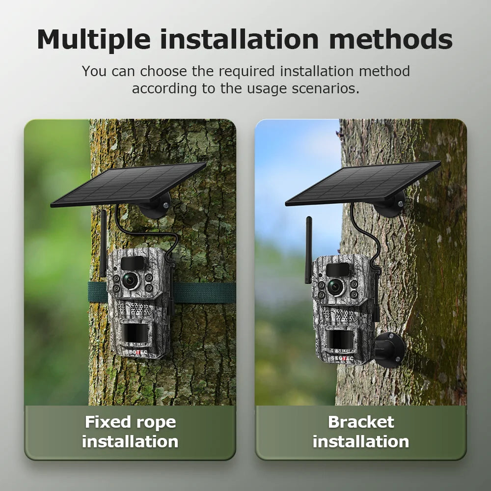 SECTEC 4G GPS Trail Hunting Camera GSM 4G Cellular Outdoor Trail Camera Invisible Lights Camouflage Hunting Camera Night Vision