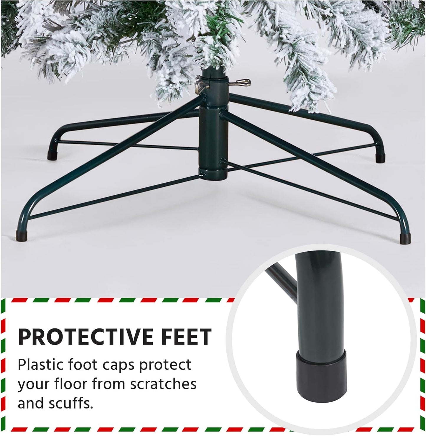 Yaheetech 9Ft Pre-Lit Artificial Christmas Tree with Incandescent Warm White Lights, Snow Flocked Full Prelighted Xmas Tree W/2084 Branch Tips, 900 Incandescent Lights & Foldable Stand, Green & White | 2084 PVC Branch Tips, Full Snowy Realism, Pre-Strung Warm White Lights, Foldable Steel Stand Included. Green & White.