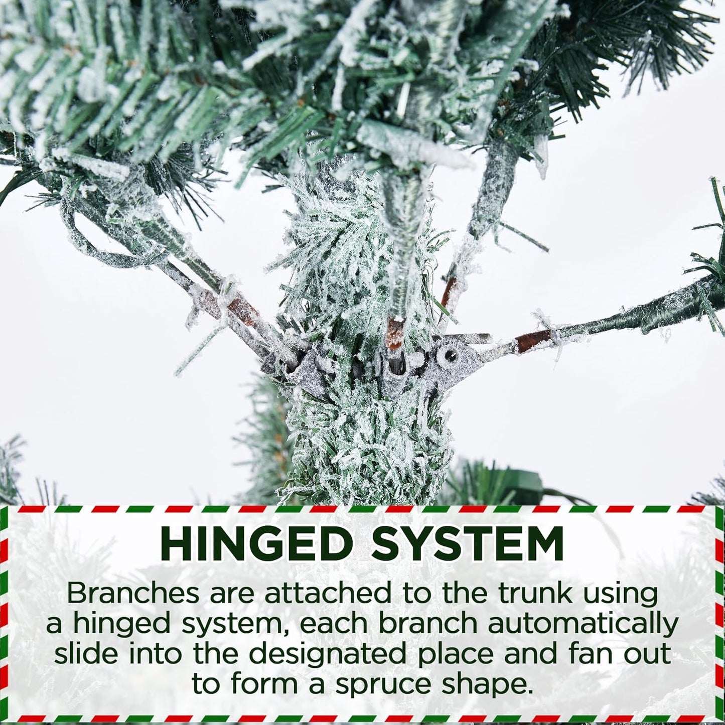 Yaheetech 9Ft Pre-Lit Artificial Christmas Tree with Incandescent Warm White Lights, Snow Flocked Full Prelighted Xmas Tree W/2084 Branch Tips, 900 Incandescent Lights & Foldable Stand, Green & White | 2084 PVC Branch Tips, Full Snowy Realism, Pre-Strung Warm White Lights, Foldable Steel Stand Included. Green & White.