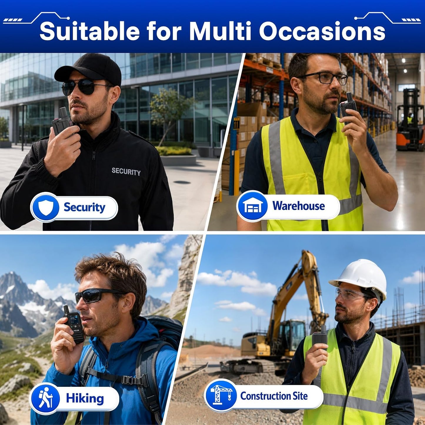 Lifetime Free Global Walkie Talkies Long Range, POC-1 Lite, 4G LTE Unlimited Range POC Two-Way Radios with Bluetooth & APP, 3000Mah Rechargeable Walkie Talkies, Support User Self-Group Creation