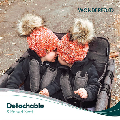 W4 Original Stroller Wagon, 4 Seater, Black | Foldable Wagon with an Adjustable Canopy & Deep Carriage, All-Terrain Wheels & 5-Point Harnesses for Babies, Toddlers & Kids